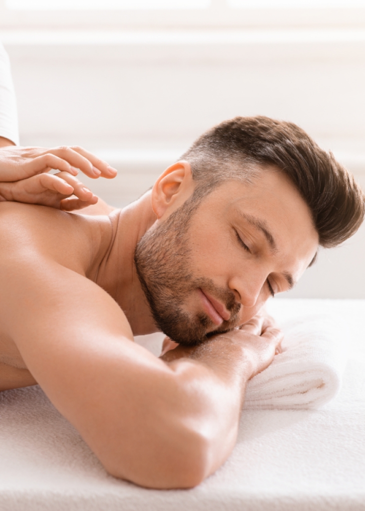 young man enjoying an oriental massage