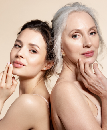 women of different age with revitalized skin